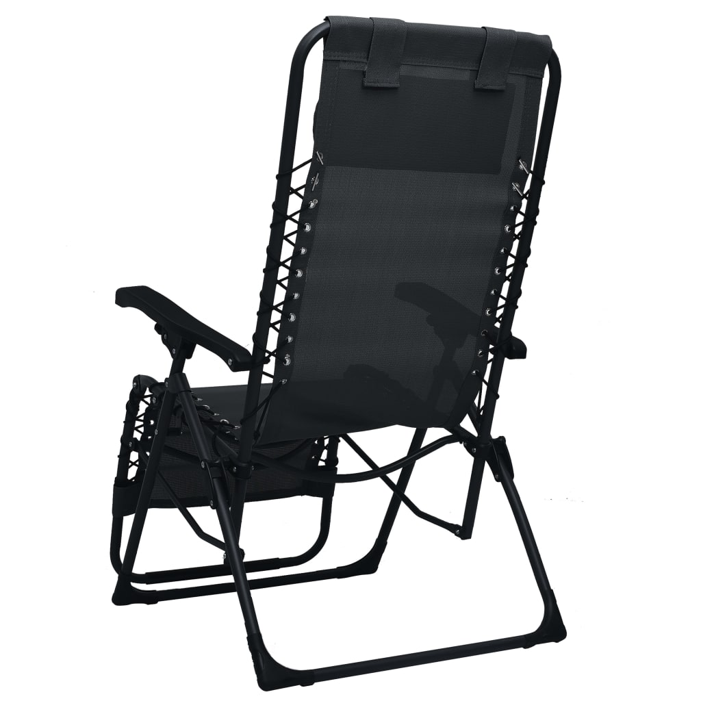 Cadeira de pátio dobrável textilene preto