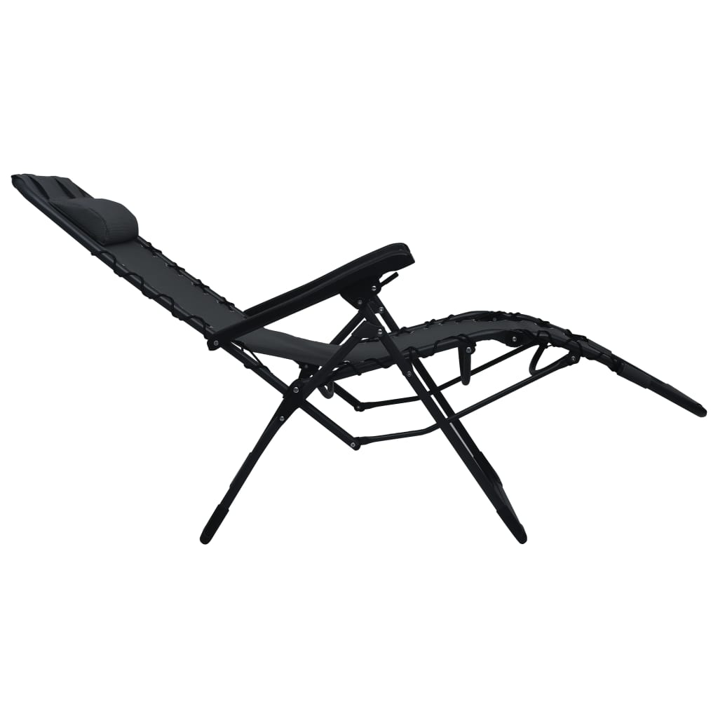 Cadeira de pátio dobrável textilene preto