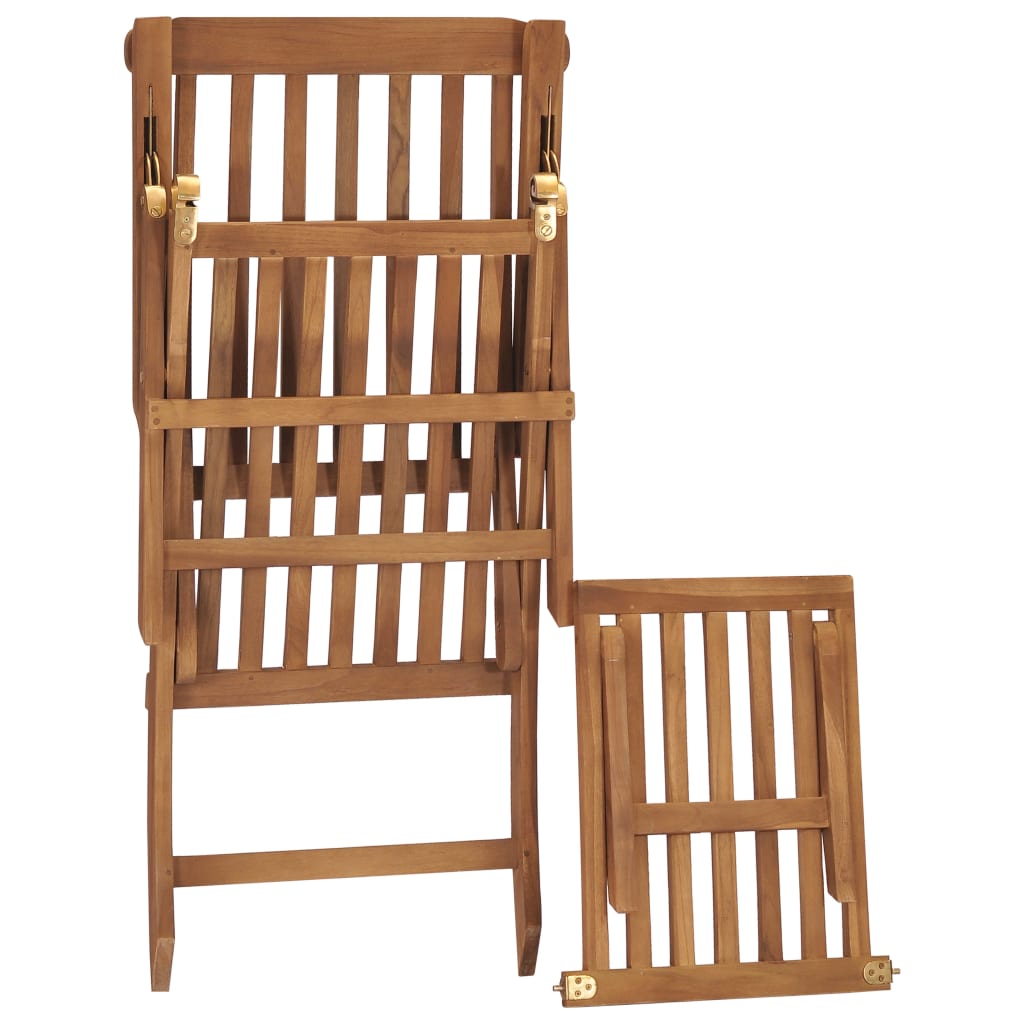 Sun lounger with dark grey solid teak cushion