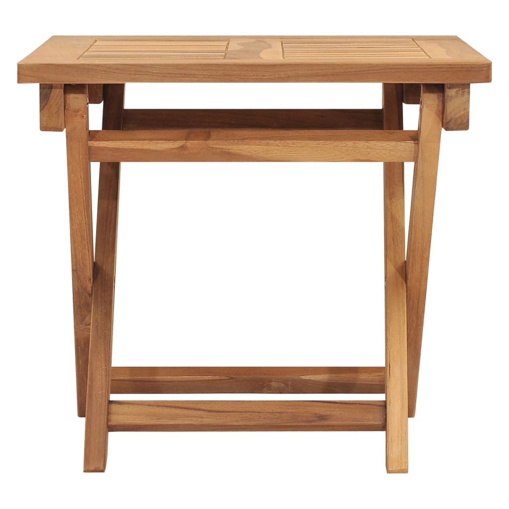 Sun lounger with table in solid teak wood