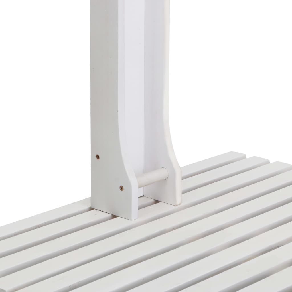 White wooden garden shower