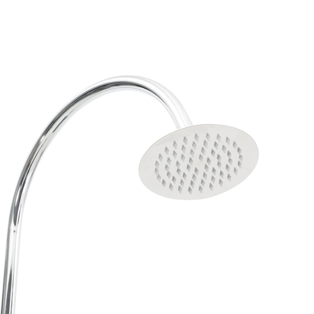 White wooden garden shower