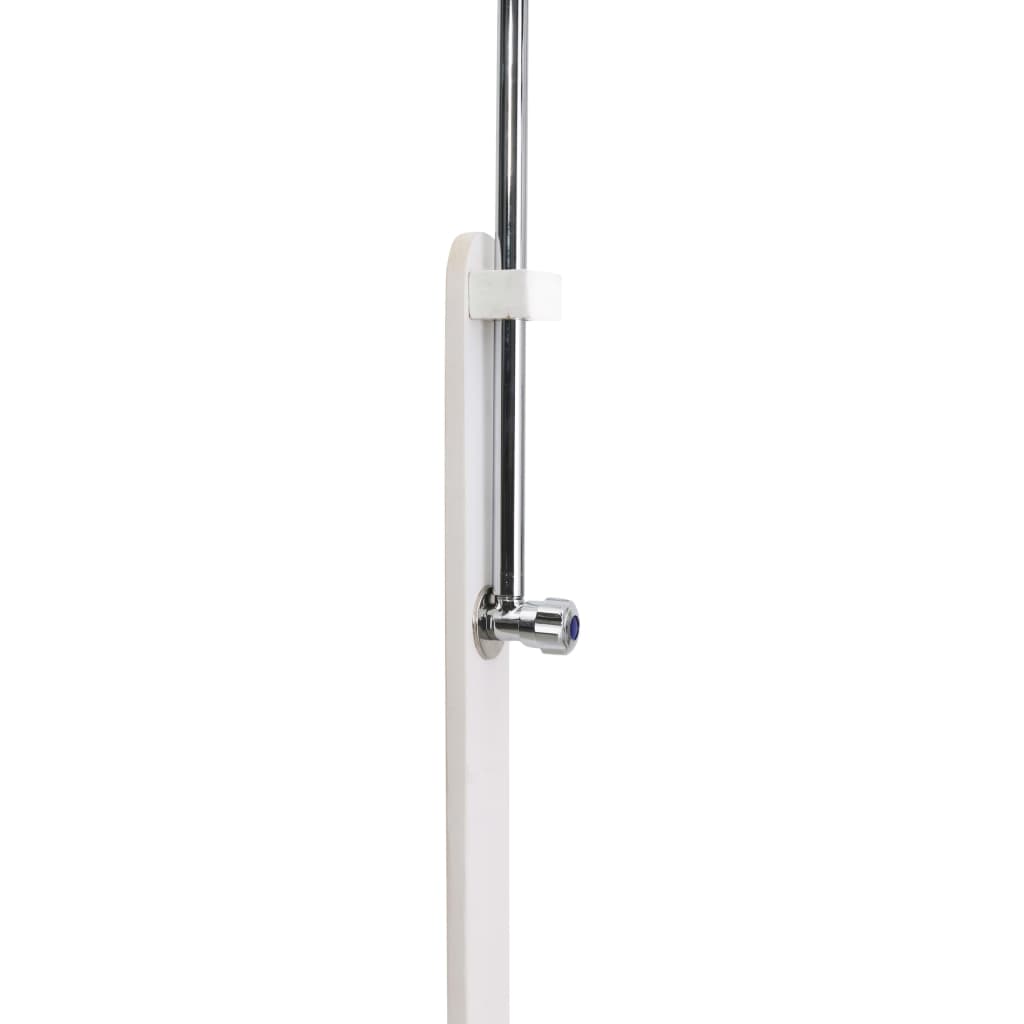 White wooden garden shower