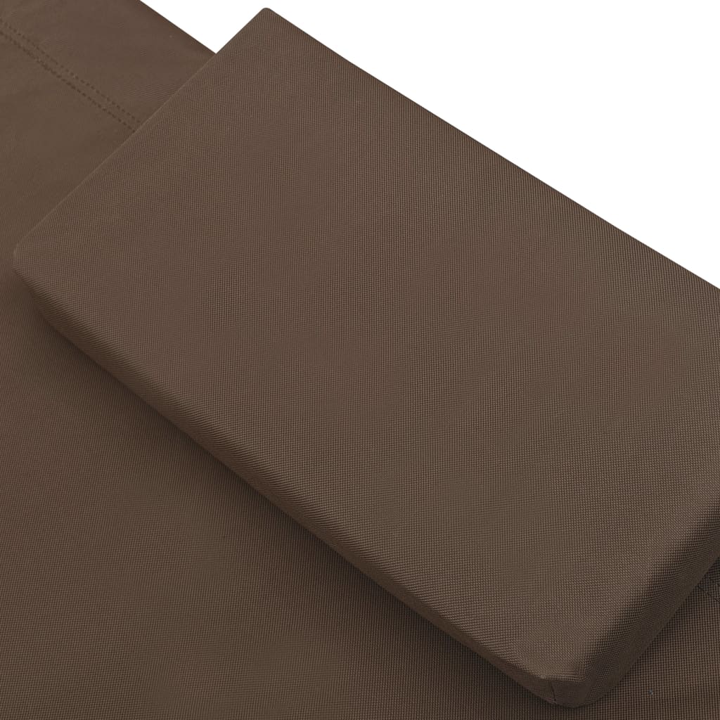 Sun lounger with canopy and brown cushion