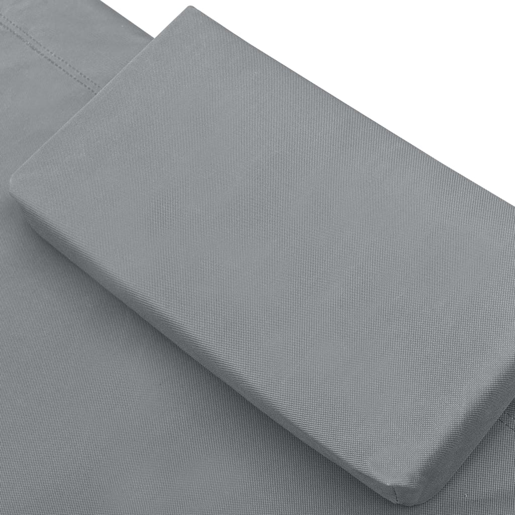 Sun lounger with canopy and grey cushion