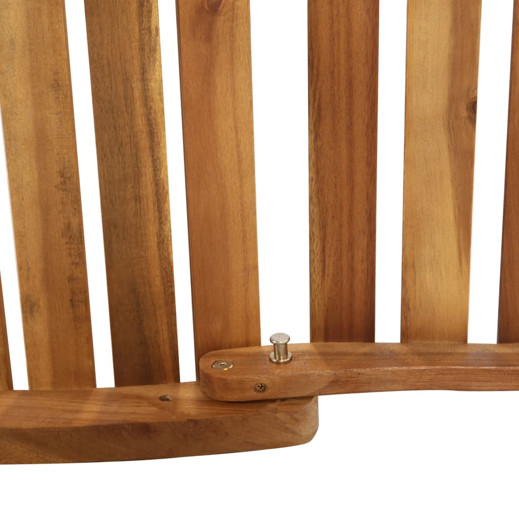 Sun lounger with cushion in solid acacia wood, cream colour