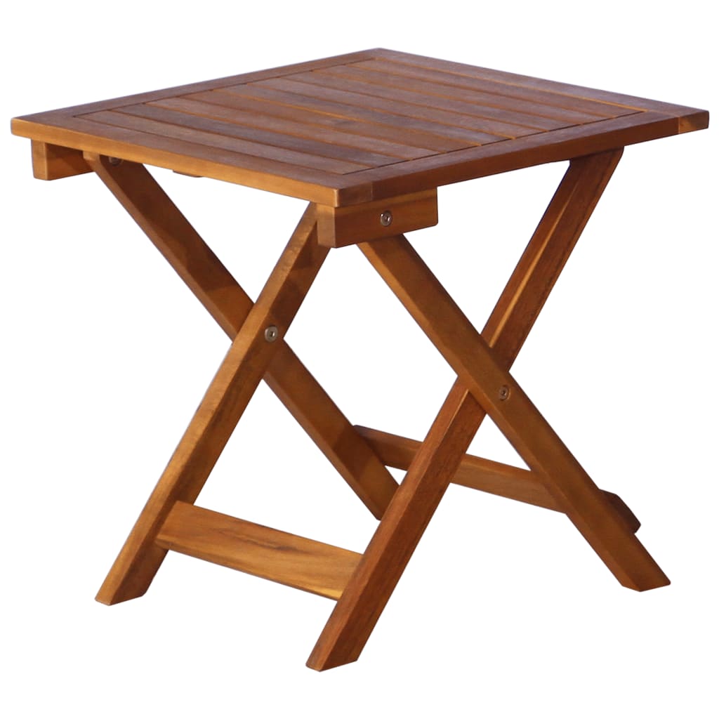 Sun lounger with table in solid acacia wood, brown