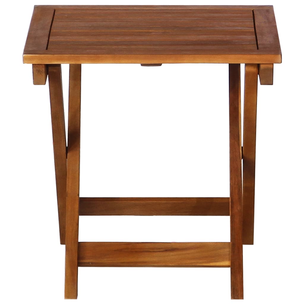 Sun lounger with table in solid acacia wood, brown