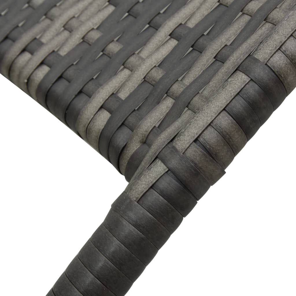 Grey PE wicker folding sun lounger