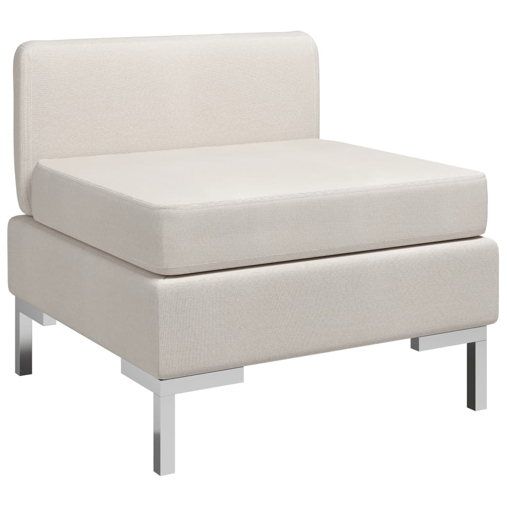 Sectional center sofa with cream fabric cushion