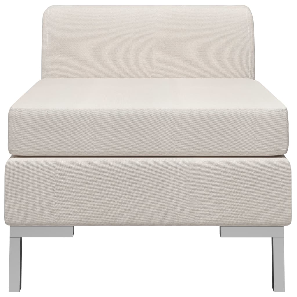 Sectional center sofa with cream fabric cushion