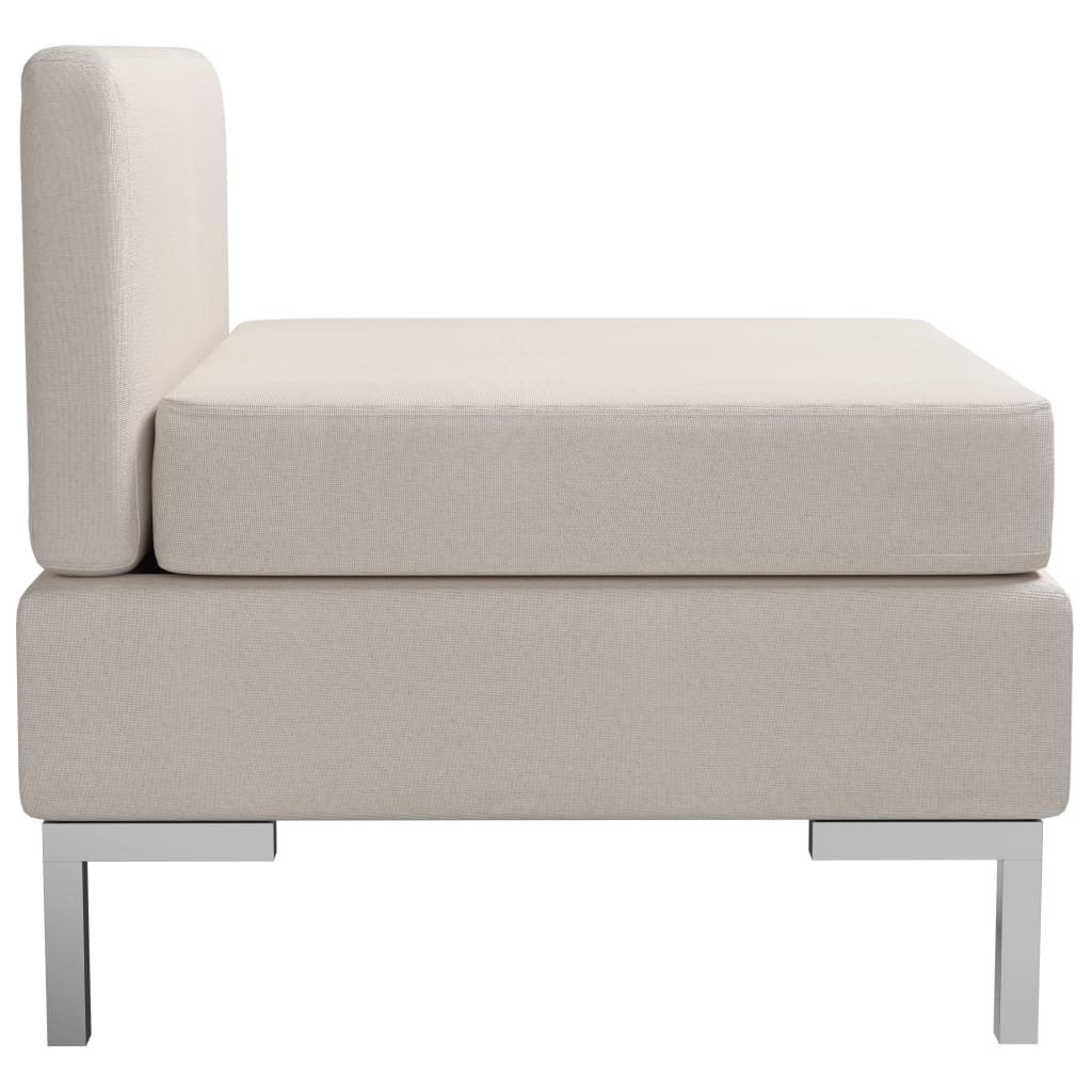 Sectional center sofa with cream fabric cushion