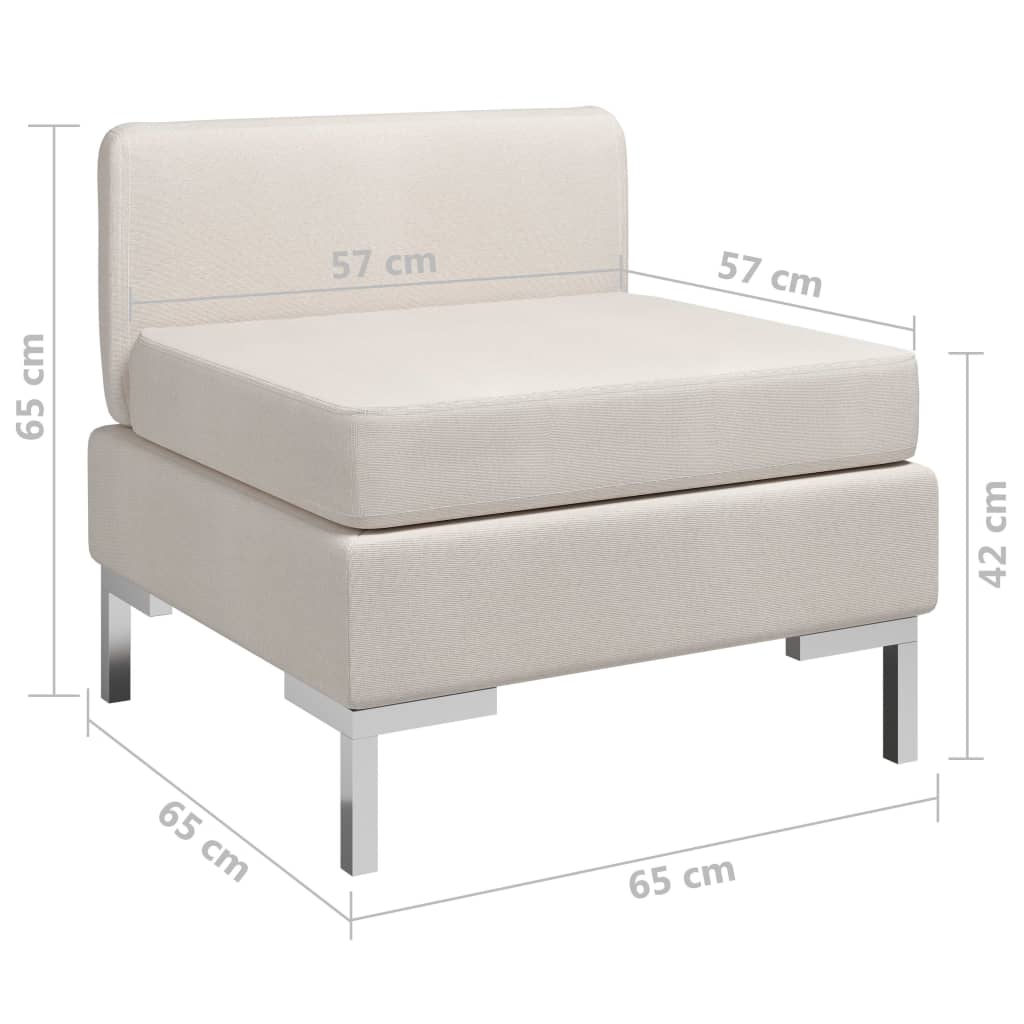 Sectional center sofa with cream fabric cushion
