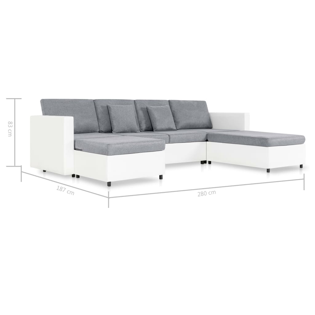 Sofá-cama em couro artificial 4 lugares branco