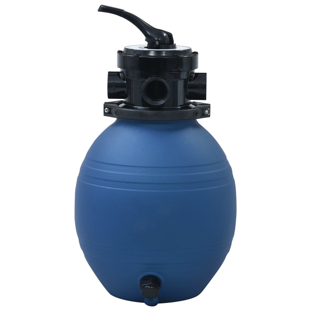 Sand filter for swimming pool with 4-position valve, blue, 300 mm