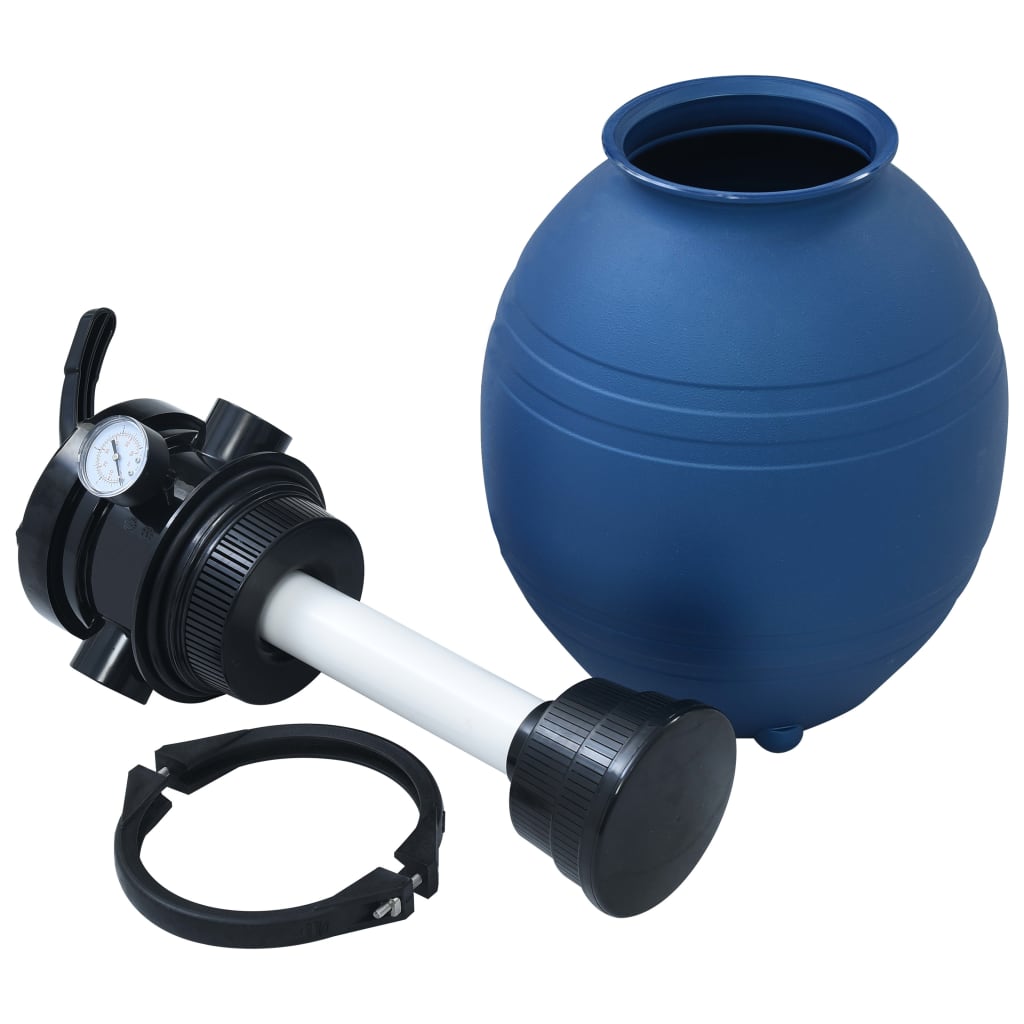 Sand filter for swimming pool with 4-position valve, blue, 300 mm