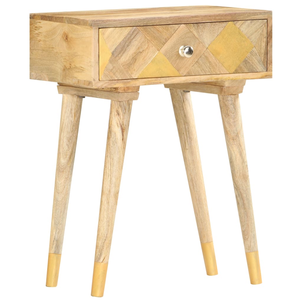 Mesa de cabeceira 43x30x58 cm madeira de mangueira maciça