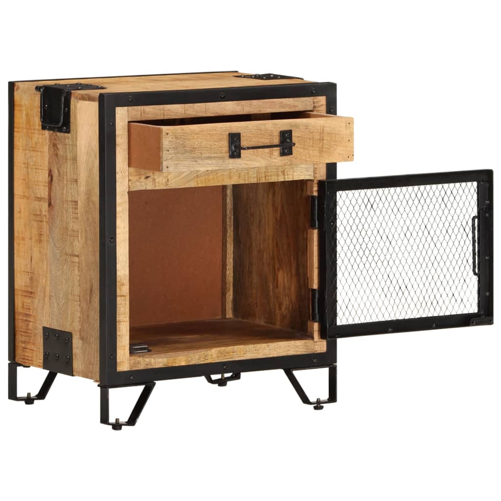Mesa de cabeceira 43x30x51 cm madeira mangueira áspera maciça