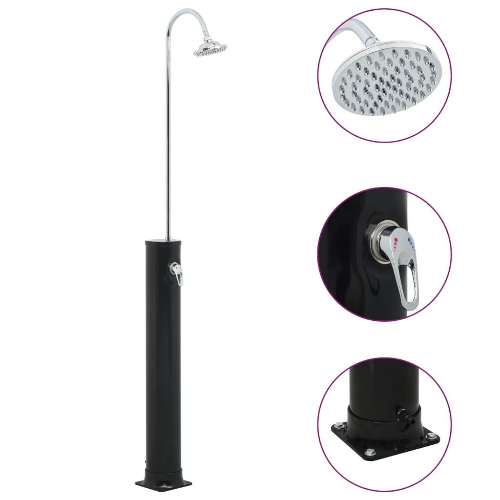 Solar shower 214 cm 20 L black