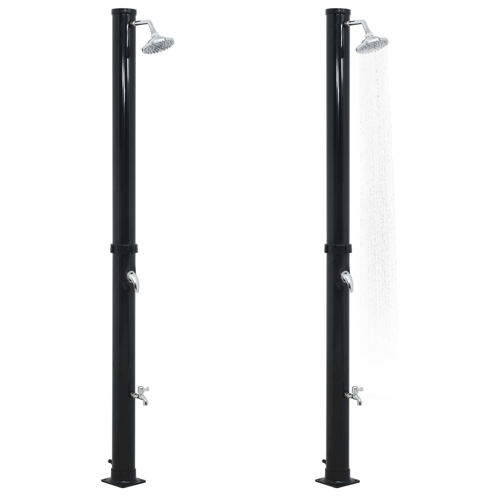 Solar shower 220 cm 20 L black