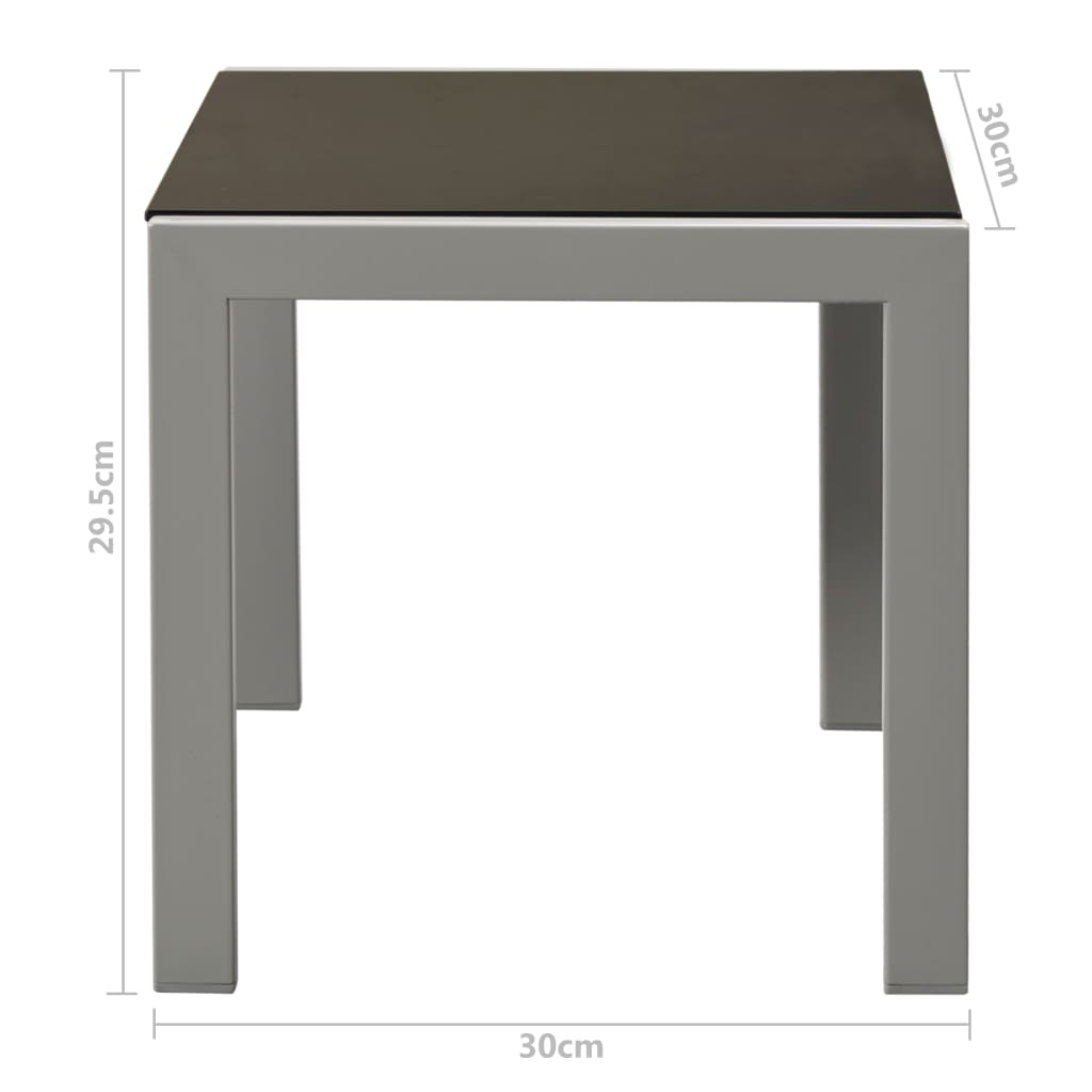 Sun loungers with table 2 pcs steel and black textilene