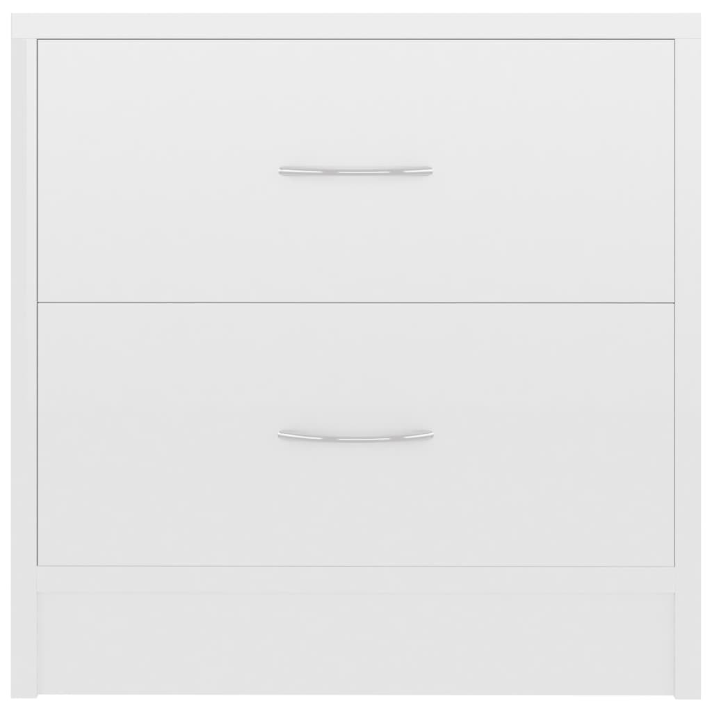 Mesa de cabeceira derivados de madeira branco brilhante
