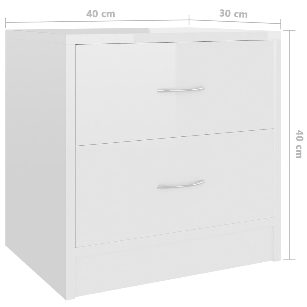 Mesa de cabeceira derivados de madeira branco brilhante