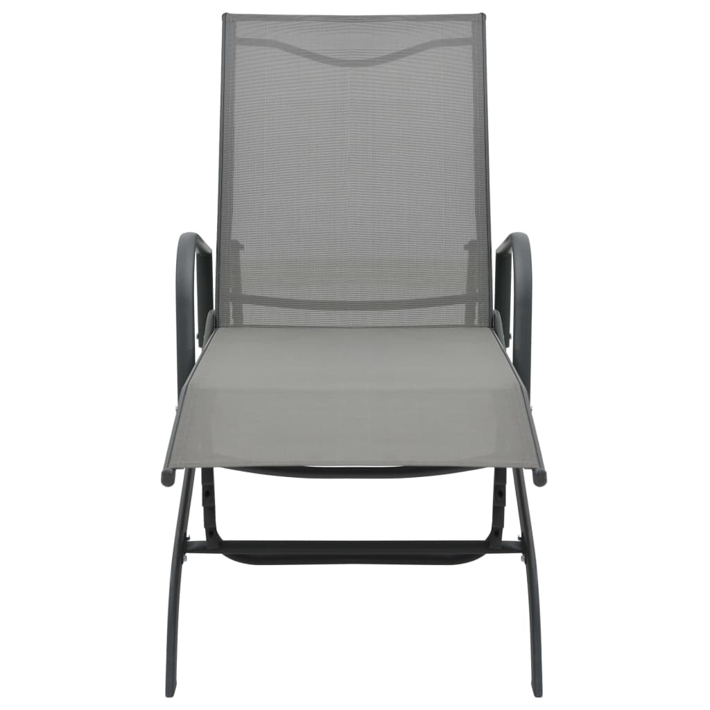 Espreguiçadeiras com mesa 2 pcs textilene e aço