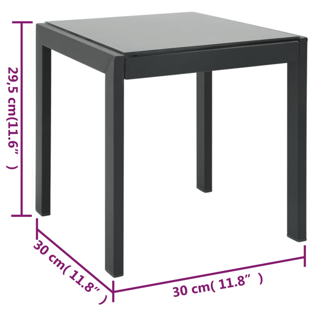 Sun loungers with table 2 pcs textilene and steel