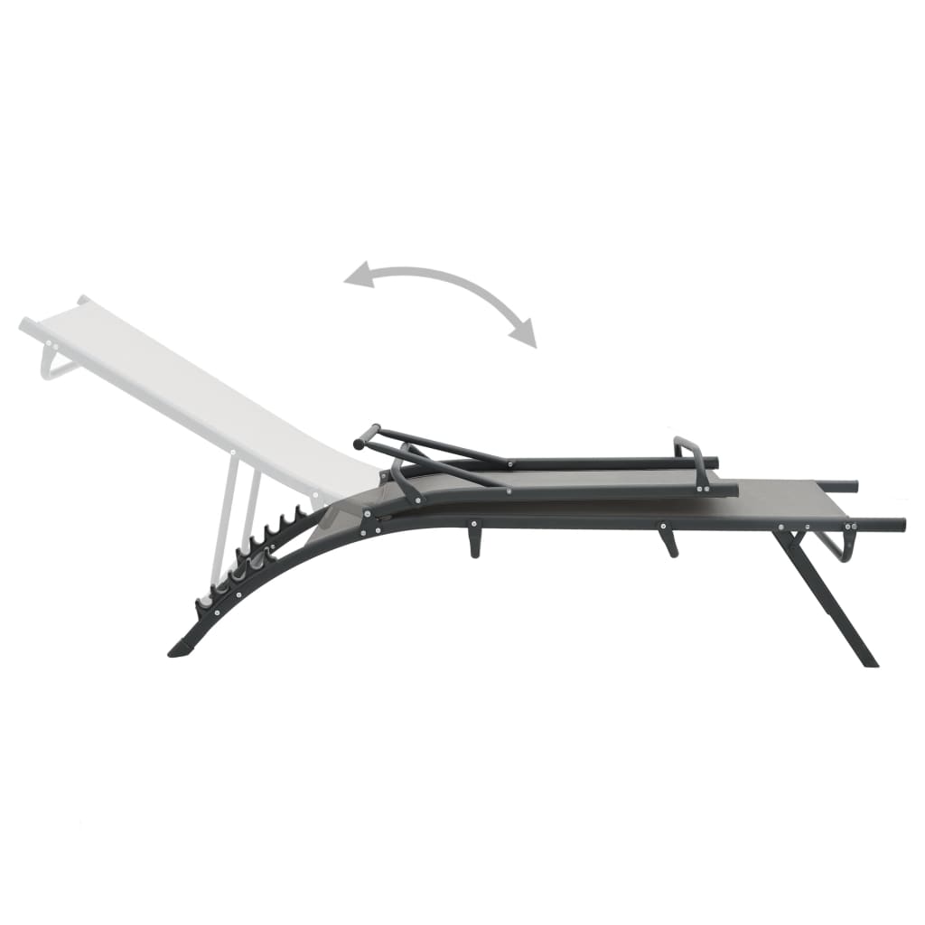 Sun loungers 2 pcs textilene and steel