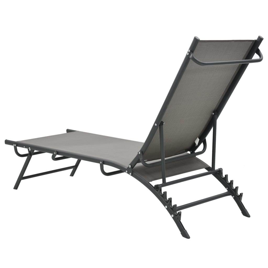 Sun loungers 2 pcs textilene and steel