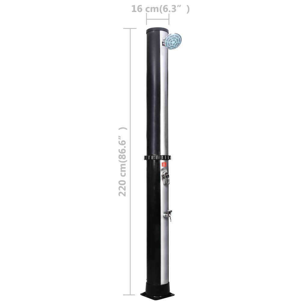 Outdoor solar shower with head and tap 40 L