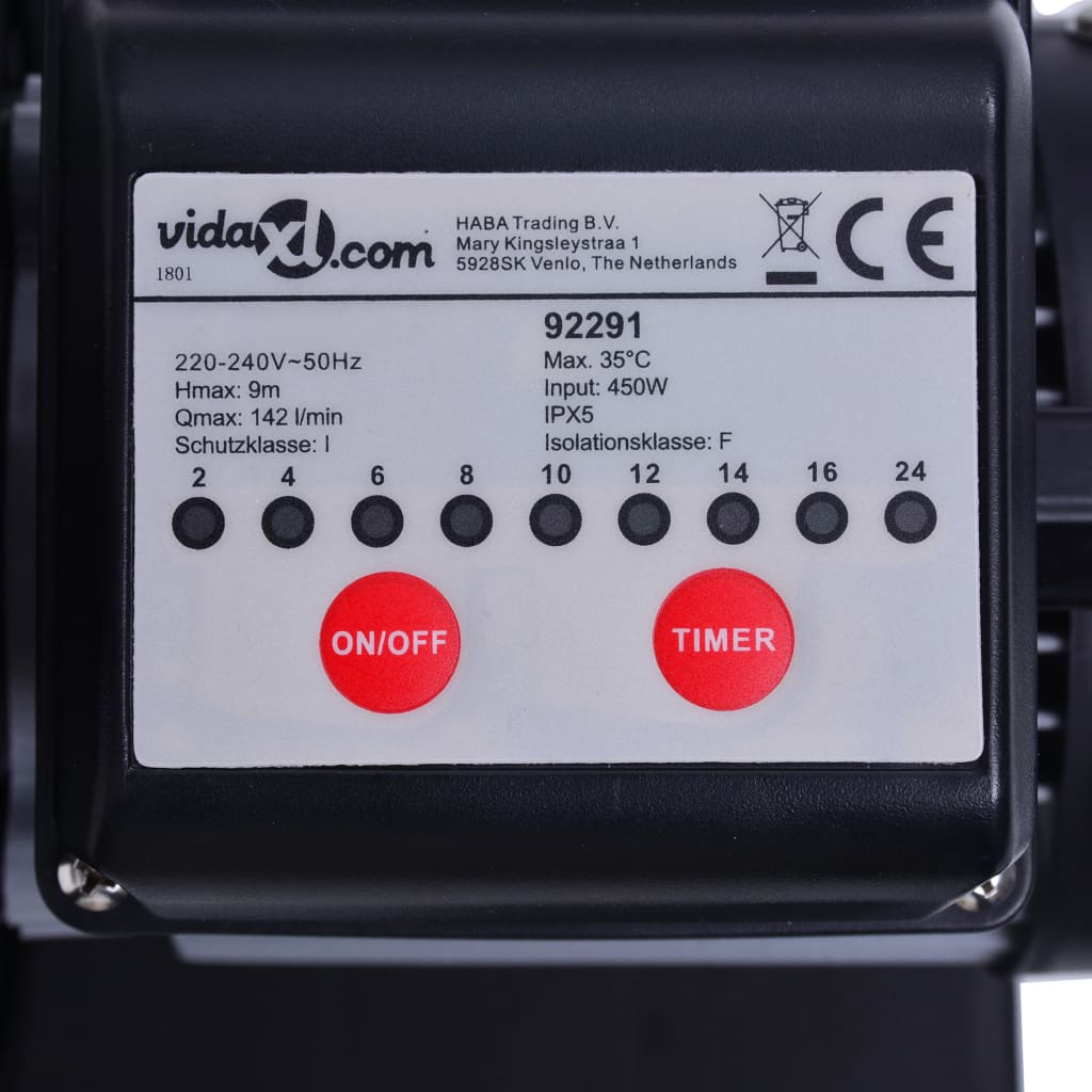 Sand filter pump with timer 450 W 25 L