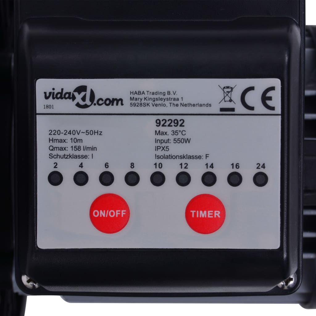 Sand filter pump with timer 550 W 50 L