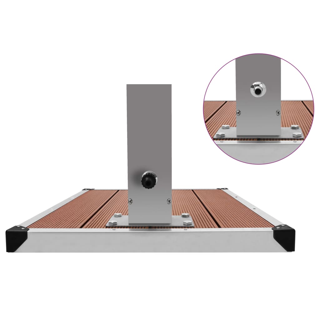 Chuveiro para exterior com base WPC aço inoxidável