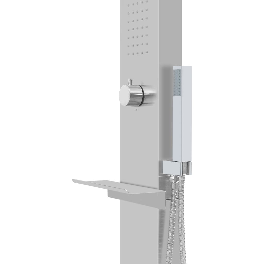 Chuveiro para exterior com base WPC aço inoxidável