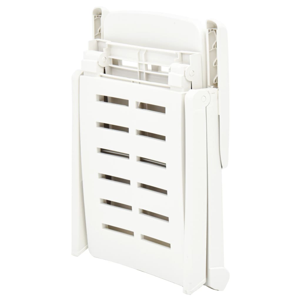 White plastic folding sun lounger