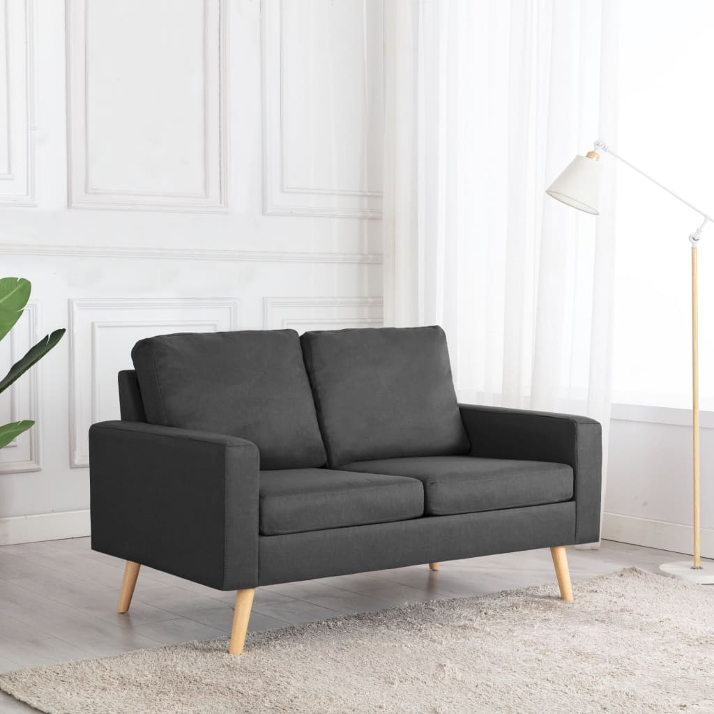 2-seater sofa in dark grey fabric