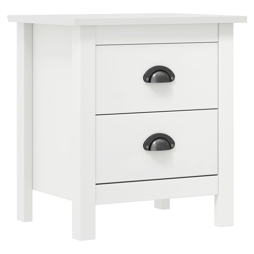 Mesas cabeceira Hill 2 pcs 46x35x49,5cm pinho branco