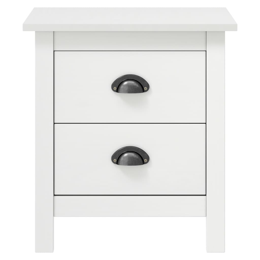 Mesas cabeceira Hill 2 pcs 46x35x49,5cm pinho branco