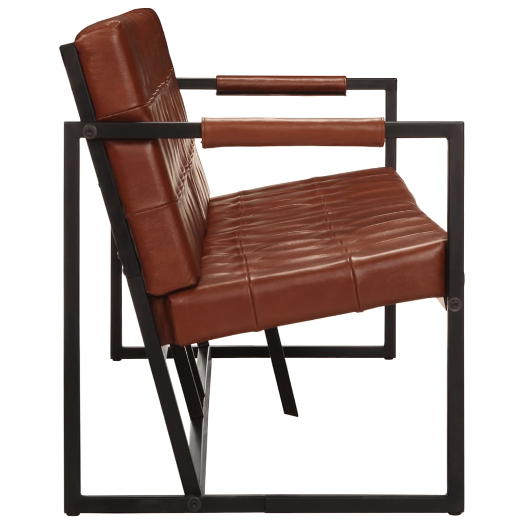 3 seater sofa in genuine goat leather brown