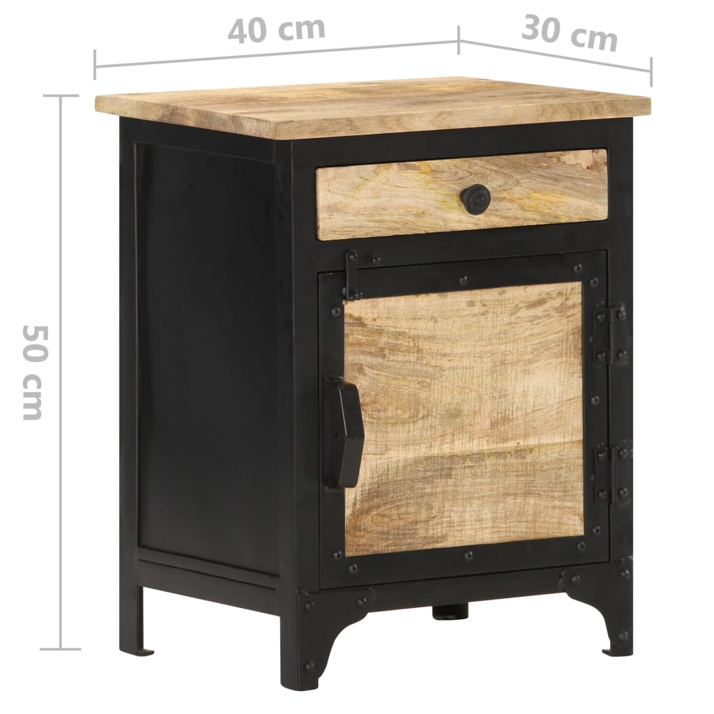Mesa de cabeceira 40x30x50 cm madeira de mangueira maciça