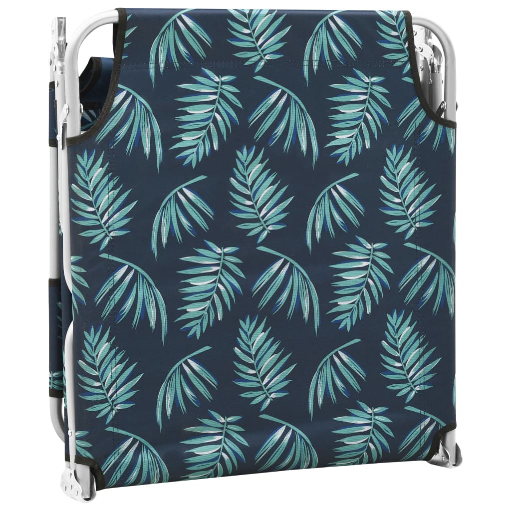 Folding sun lounger + head cushion steel leaf design
