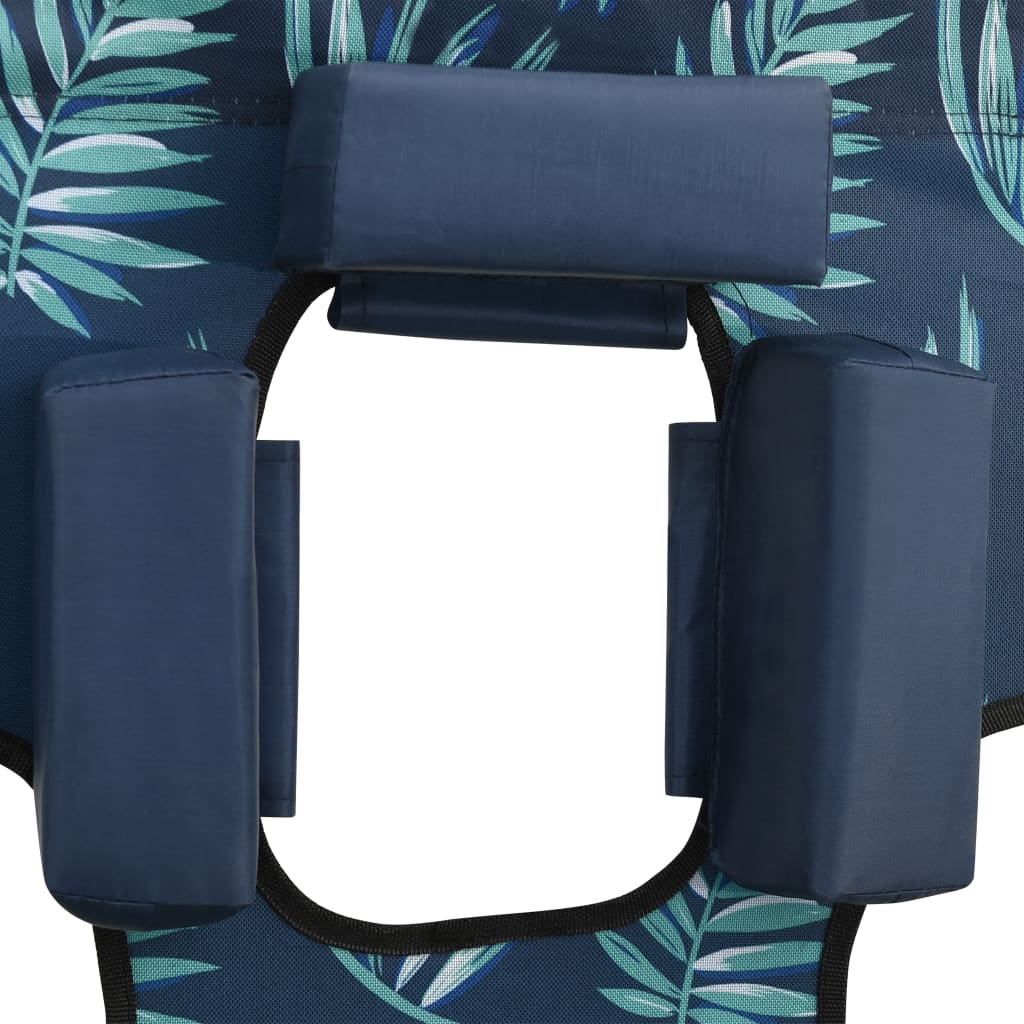 Folding sun lounger + head cushion steel leaf design