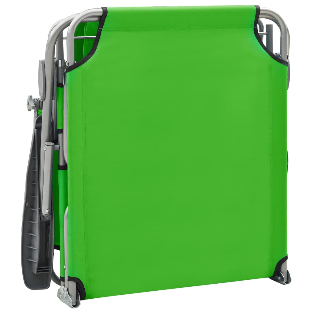 Espreguiçadeira com toldo aço verde