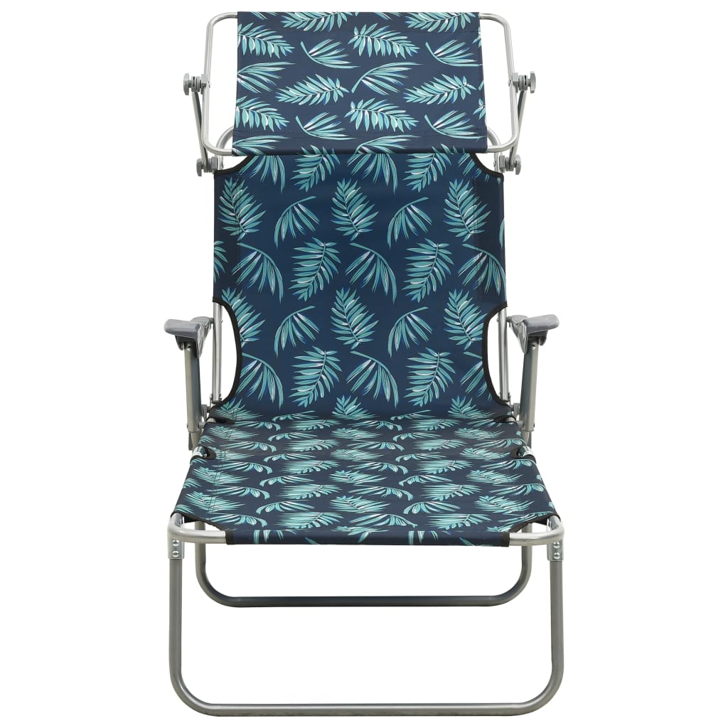 Espreguiçadeira com toldo aço estampagem de folhas