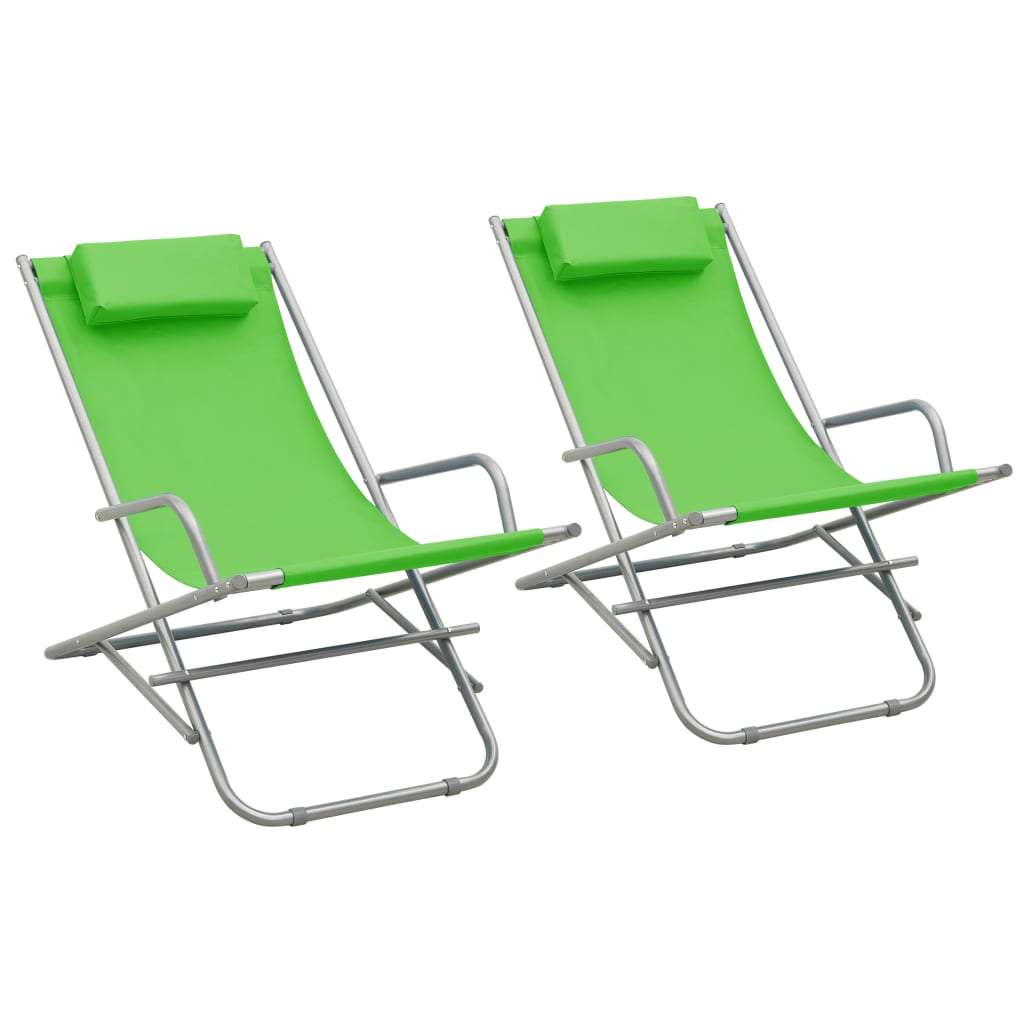 Rocking chairs 2 pcs green steel