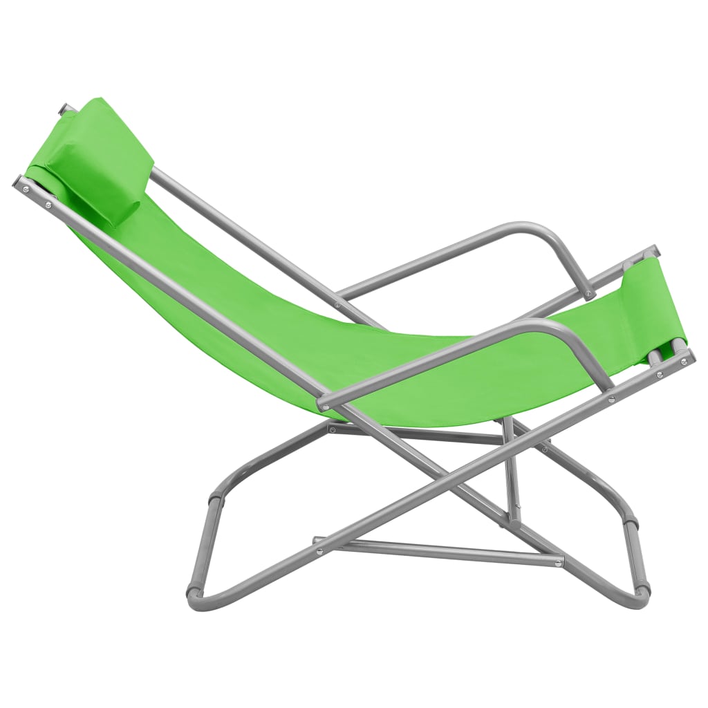 Rocking chairs 2 pcs green steel