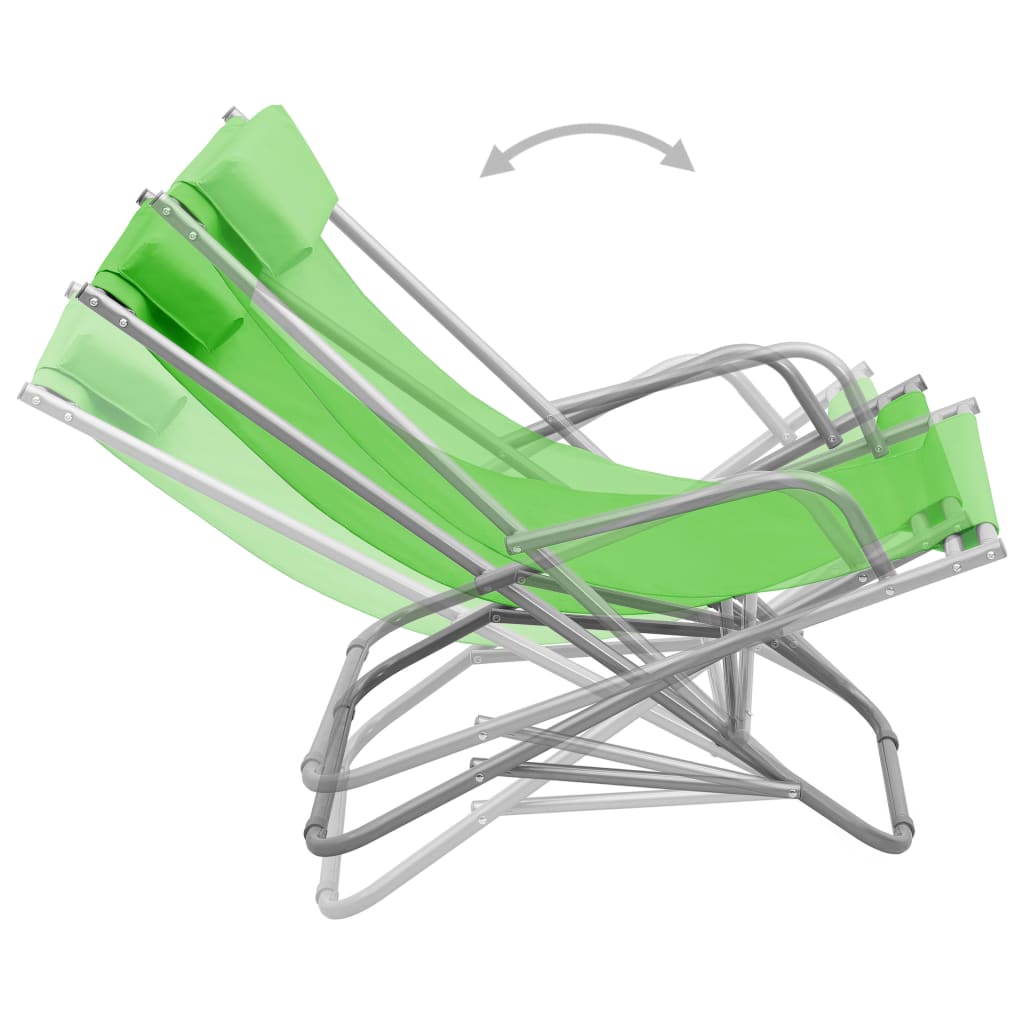 Rocking chairs 2 pcs green steel