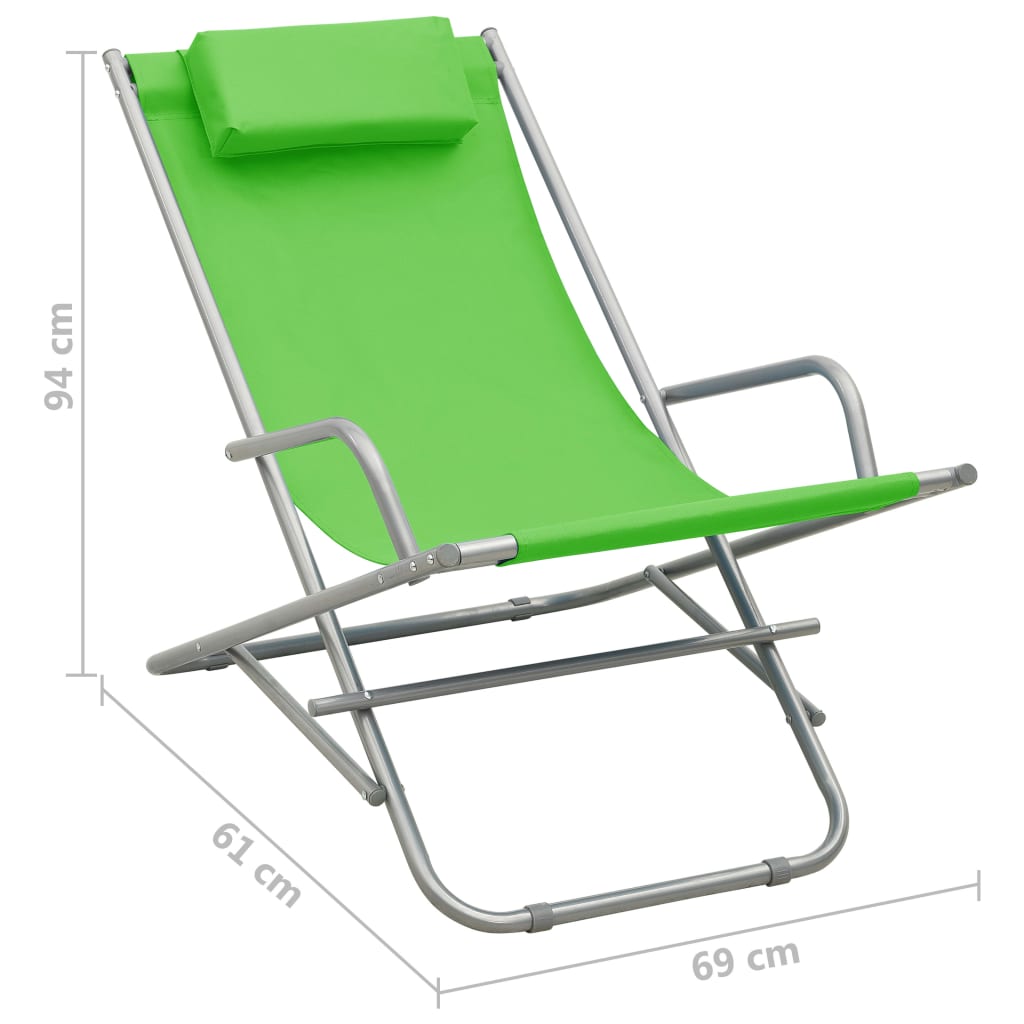 Rocking chairs 2 pcs green steel